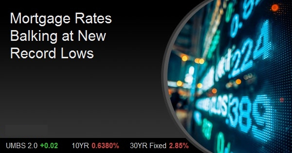 Mortgage Rates Balking at New Record Lows
