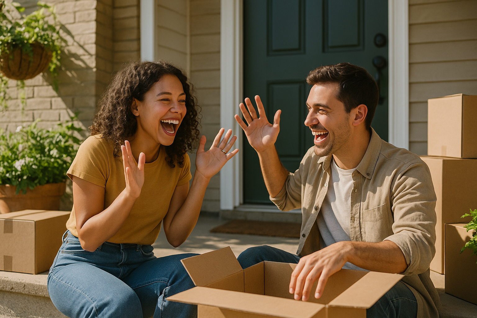A photo of a friendly loan officer discussing mortgage options with a couple in an office setting.