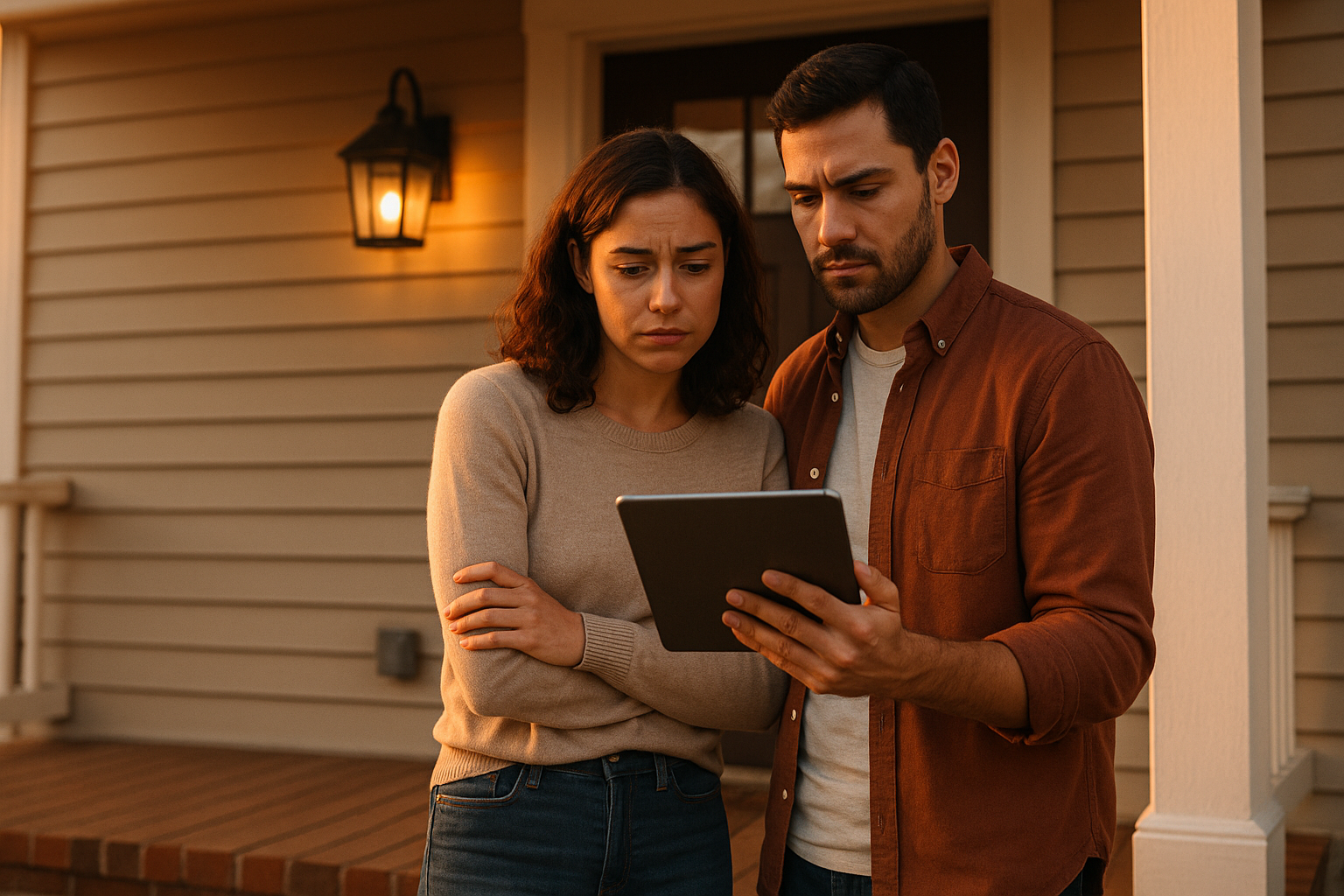A friendly mortgage loan officer discussing mortgage trends with a couple in a cozy office.