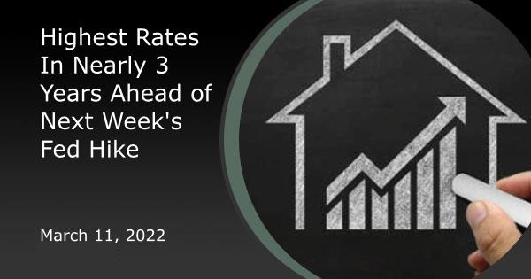 Highest Rates In Nearly 3 Years Ahead Highest Rates In Nearly 3 Years Ahead of Next Week's Fed Hikeof Next Week's Fed Hike