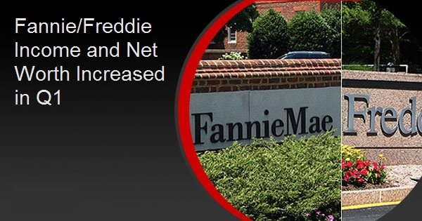 Fannie/Freddie Income and Net Worth Increased in Q1