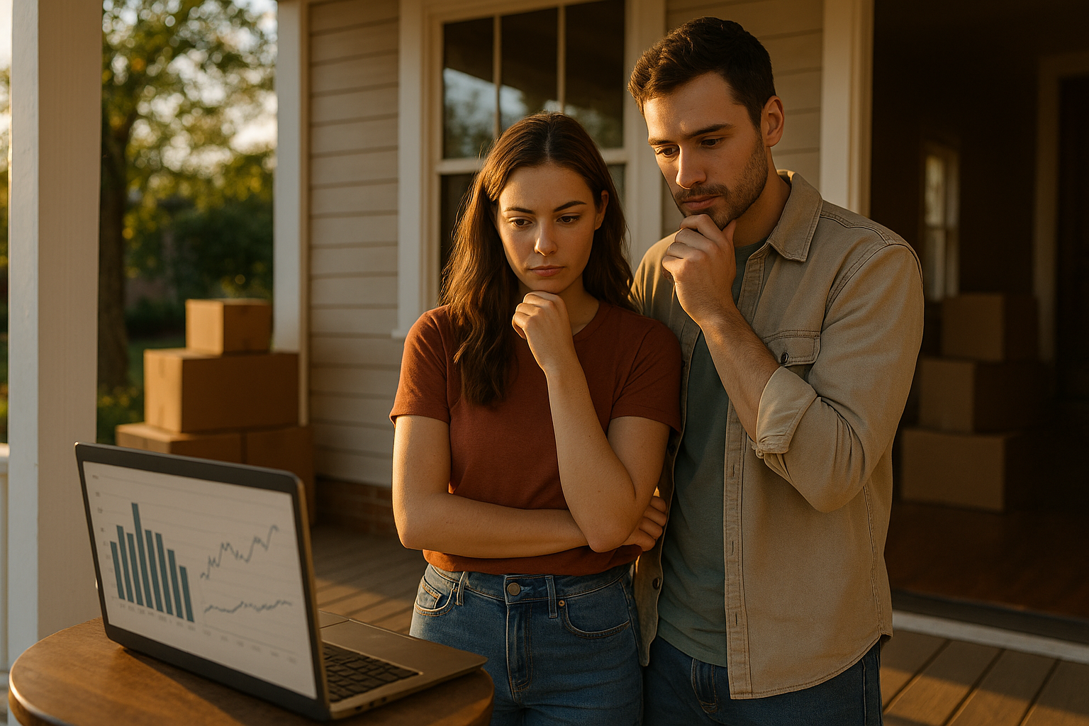 A concerned homebuyer reviewing mortgage options at a desk with financial documents.