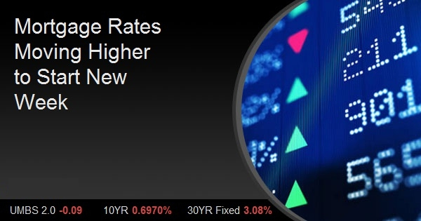 Mortgage Rates Moving Higher to Start New Week